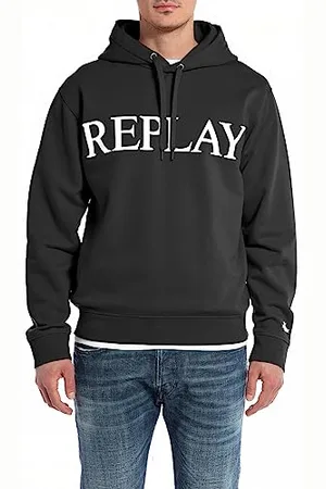 Replay Herren Hoodie mit Kapuze, (Schwarz), XS