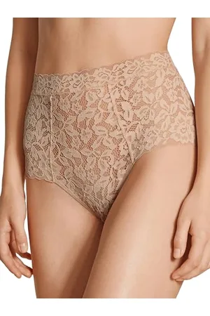 Calida Natural Comfort Lace Slip Damen, High-Waist mit extrabreitem Bund