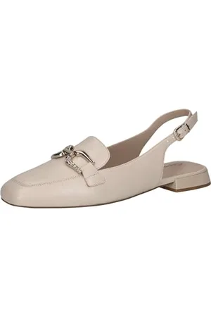 Caprice Damen Slingback-Loafer aus Leder Elegant, Beige , 37 EU