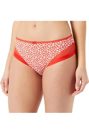 Dim Slip Klassisch Generous Damen x1, Rot mit weißen Blumen, XL