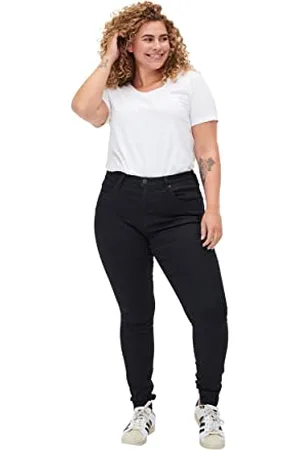 Zizzi Damen Amy Jeans, Black 0201, 42W / 30L