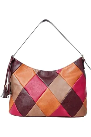 Joe Browns Damen Retro Patchwork Slouchy Shoulder Bag Tasche, Braun/Mehrfarbig
