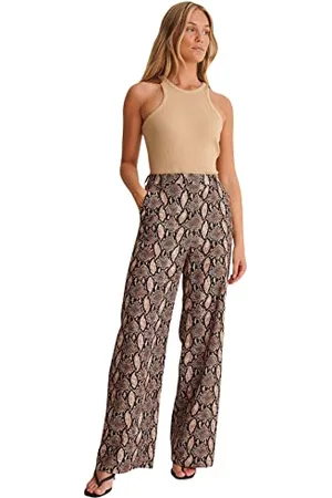 NA-KD Damen Snake Pants Hose, , 30 EU