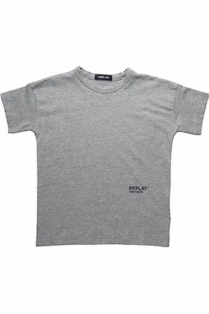 Replay Jungen T-Shirt Kurzarm Rundhalsausschnitt Basic, (Grau), 8 Jahre