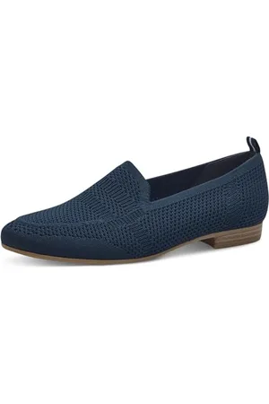 Jana Damen Slipper mit Strukturmuster Vegan, Blau , 36 EU