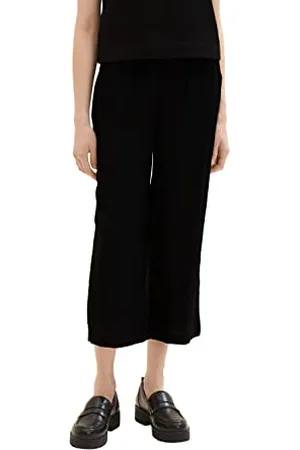TOM TAILOR Damen 1036866 Culotte Hose, 14482-Deep Black, 34W / 26L