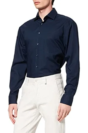 Seidensticker Herren Regular Bügelfrei Kent Langarm Business Shirt, , 46 EU
