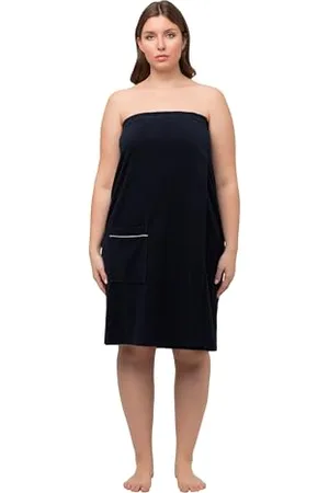 Ulla Popken Damen Reißverschluss_816506 Bademantel Mit Reißverschluss, , 50-56 EU