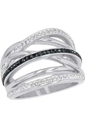 QS by s.Oliver Ring für Damen, Edelstahl, Kristall von Swarovski, Größe: 60