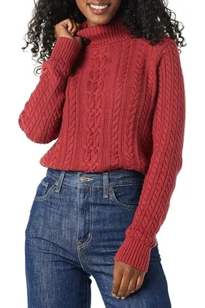 Amazon Damen Leichter Rollkragenpullover Mit Zopfmuster (Erhältlich In Übergröße), , XXL
