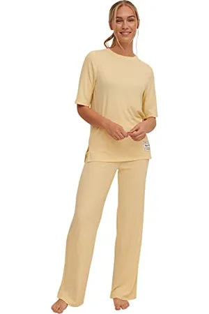 NA-KD Damen Gerippte Patch-Detail Lssige Hose, , L