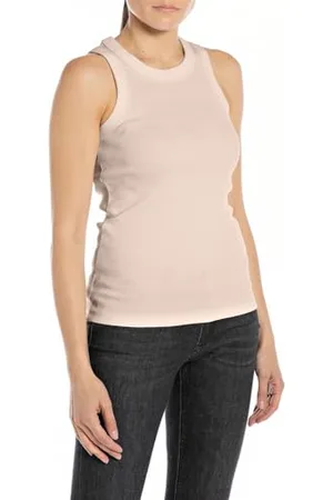Replay Damen Tank Top mit Stretch, (Beige), XS