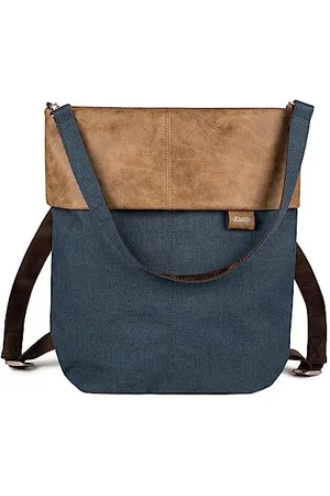 Zwei Damen Rucksack-Tasche Olli OR12 (7 Liter) Handtasche & Rucksack 2-in-1 wasserabweisende Schultertasche mit gepolstertem Laptopfach (bis 13"), Damentasche & Cityrucksack in Einem (blue)