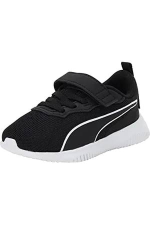 PUMA Unisex Baby Flyer Flex AC Inf Sneaker, White Black, 20 EU