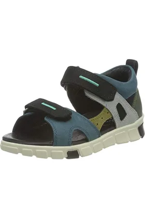 Ecco Baby-Jungen Mini Stride Flat Sandal, Grün(Multicolor Sea Port), 19 EU