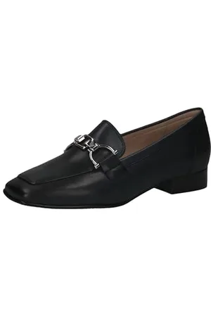 Caprice Damen Slipper aus Leder mit Blockabsatz, Blau , 40 EU
