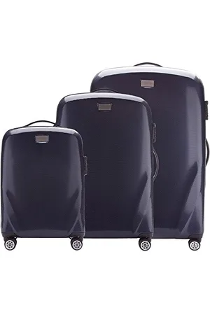 Wittchen PC Ultra Light Hartgepäck Reisekoffer Trolley Koffer 3er Koffer Set aus Polycarbonat Vier Lenkrollen TSA Kombinationsschloss Aluminium Teleskopgriff Größe (S+M+L)