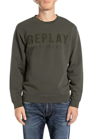 Replay Herren Sweatshirt mit Rundhalsausschnitt, Grün (Dark Olive... 935), L