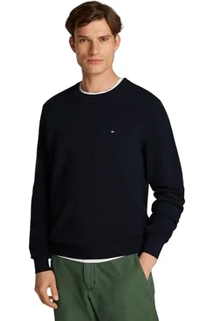 Tommy Hilfiger Herren Pullover Essential Structure Crew Neck Regular Fit, Blau (Desert Sky), XL