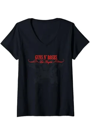 Guns N´Roses Offizielles Los Angeles Skelett verblasst T-Shirt mit V-Ausschnitt