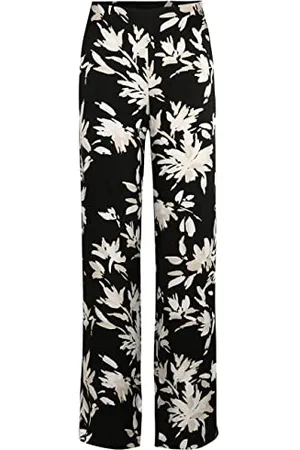 Tamaris Damen AOP Hose mit weitem Bein ALAMAR Schwarz 36