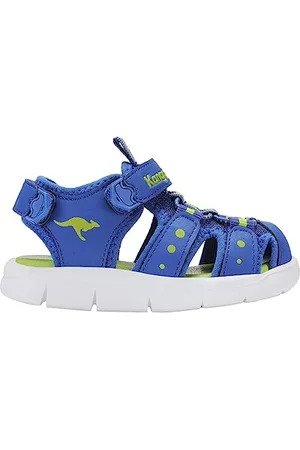 KangaROOS Jungen Unisex Kinder K-mini Sandale, Navy/Lime, 21 EU