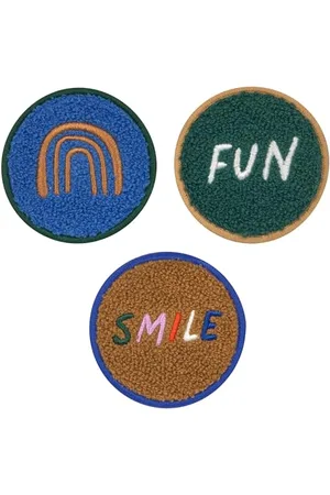 LÄSSIG Anhänger und Patches Set (3 Stk.) mit Druckknopf/School Patches Set Smile/