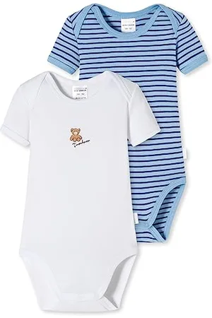 Schiesser Baby-Jungen 2pack Bodies halbarm Bio Baumwolle-Made in Europe Kleinkind Unterwäsche-Satz, , 104