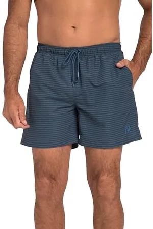 JP 1880 Herren Jay-PI Badeshorts, Beachwear, Elastikbund, Streifen Badehose, , XXL Größen