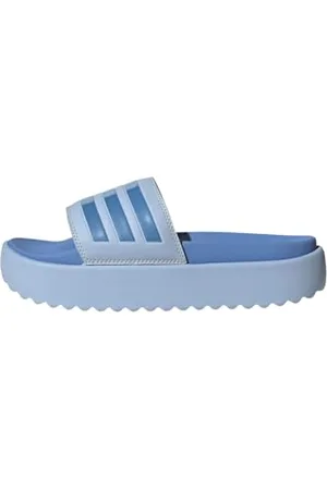 adidas Damen Adilette Platform Slides RUTSCHEN, Blue Dawn/Blue Fusion/Blue Fusion, 43 EU
