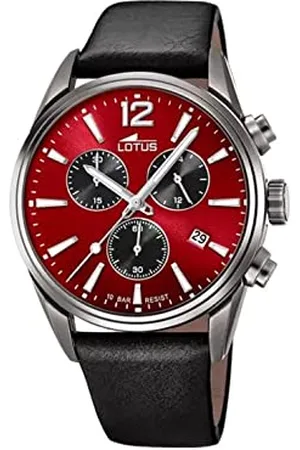 Lotus Herren Armbanduhr aus Edelstahl und Leder in der Farbe 42mm, Wasserdichtigkeit: 10Bar, 18683/5