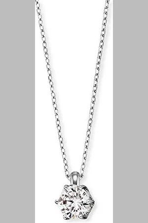 Engelsrufer Damen Halskette aus Sterling und silbernem Zirkonia Anhänger - besetzt mit einem Zirkonia Stein - Karabinerverschluss - Länge: 44cm