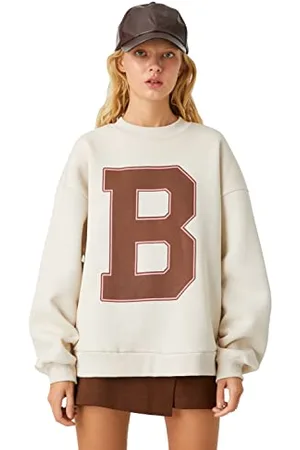 Koton Women Printed Sweatshirt Crew Neck Long Sleeve