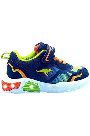 KangaROOS Jungen Unisex Kinder K-SLB Lighto EV Sneaker, dk Navy/Lime, 33 EU