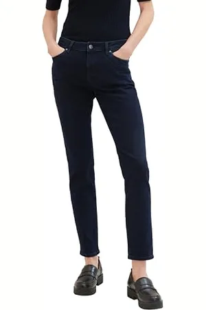 TOM TAILOR Damen 1038347 Tapered Relaxed Jeans, 10173-dark Stone Blue Black Denim, 25/30