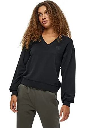Beyond Now Damen April Gots Sweatshirt mit V-ausschnitt GOTS Swatshirt mit V-Ausschnitt Klassisch, Schwarz, S