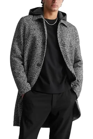 Marc O’ Polo Marc OߴPolo Denim Herren Mantel mit abnehmbarer Kapuze elegant, Schwarz (Black Multi 01), XXL