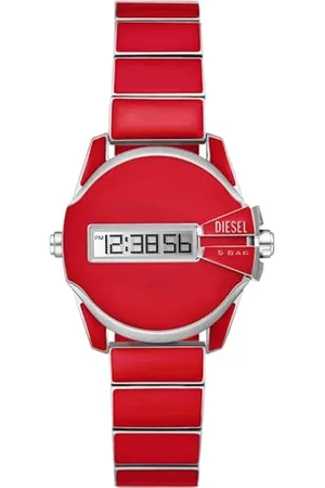 Diesel Herrenuhr Baby Chief digital/lcd Uhrwerk 32mm Gehäusegröße mit einem Edelstahlarmband DZ2192