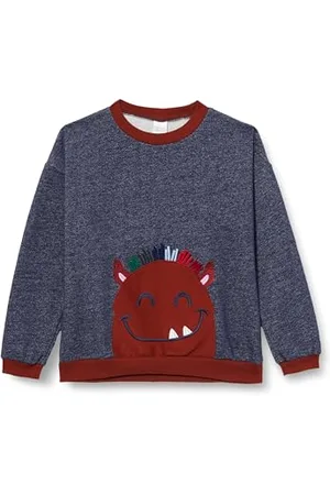 Green Cotton Unisex Hello Monster Sweatshirt, , 104 EU