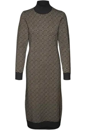 VERO MODA VMARIA Art LS HIGH-Neck Calf Dress GA