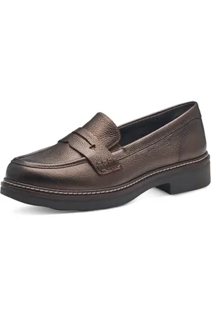 Tamaris Comfort Damen Slipper aus Leder Elegant, Braun , 36 EU