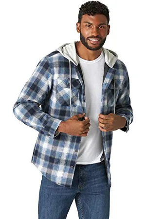 Wrangler Herren Long Sleeve Quilted Lined Flannel Shirt Jacket with Hood Hemd mit Button-Down-Kragen, , 3X-Groß
