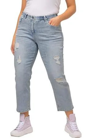Ulla Popken Damen, große Größen, 7/8-Boyfriend-Jeans