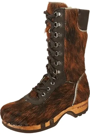 Woody Damen Ramona Halblange Stiefel, Natur Fell, 37 EU