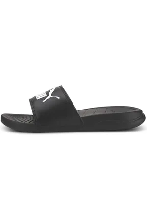 PUMA Popcat 20 Jr Slide Sandal, Black White, 37 EU