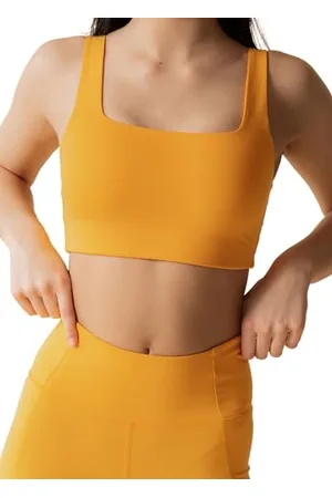 GIRLFRIEND COLLECTIVE Tommy Sports Bra, Women’s Sports Bra Cropped, Square Neck, Without Padding and Underwire, Perfect for Boxing, Running, Training, Sizes XXS-6XL
