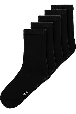 NAME IT Unisex NKNSOCK 5P SOLID NOOS Socken, Black, 37/39
