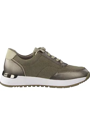 Jana Damen Sneaker flach Elegant mit Schnürsenkeln und Reißverschluss Weite H Mehrweite, Braun , 36 EU