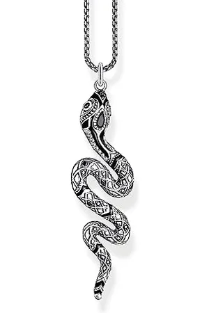 Thomas Sabo Halskette mit Schlangen Anhänger, 925er Sterlingsilber, 50cm, KE2000-691-11-L50V
