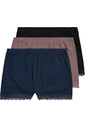 Ulla Popken Damen 3er Panty, Beinansatz Lace Unterwäsche, , 54-56